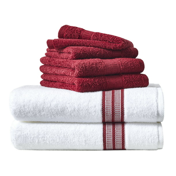 Bath Set Red Solid or Stripe