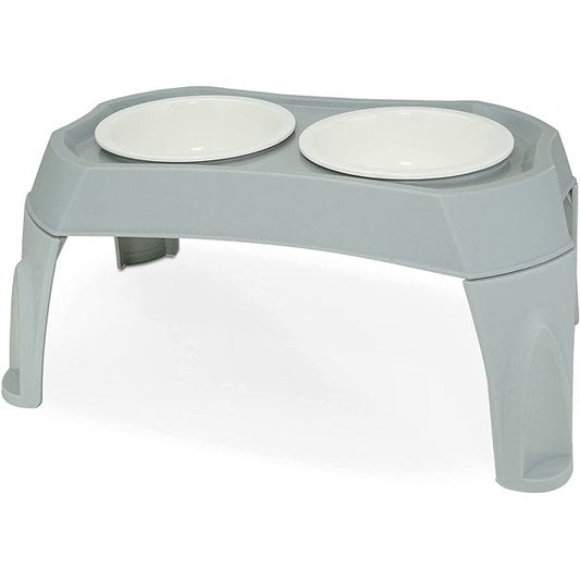 Pet Bowl with Elevated Stand for Pets in Gray