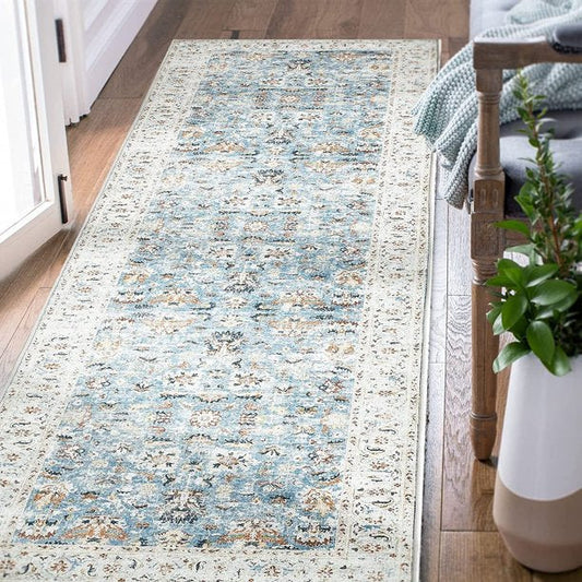 Runner Rug Size 2x6 Feet in Blue