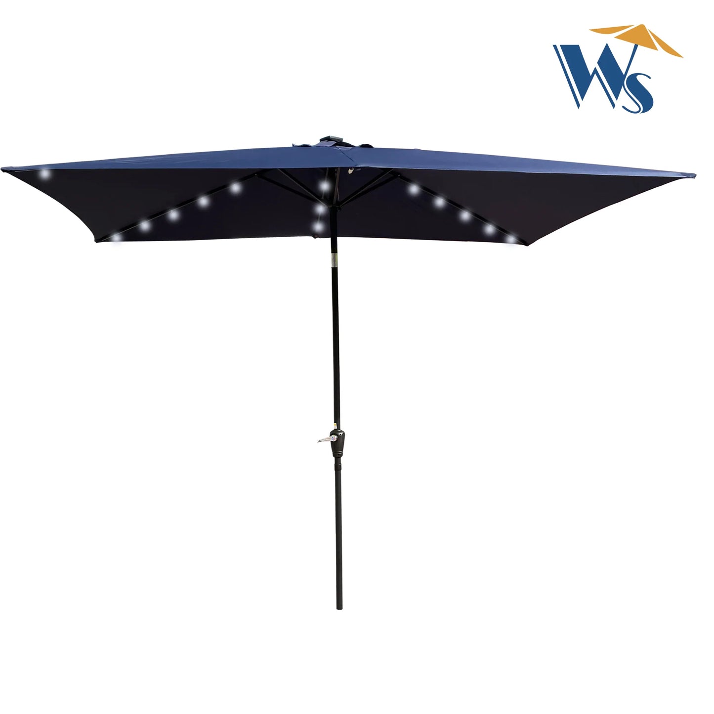 Umbrella for Outdoor with Crank and Push Button Tilt in 10x6.5 ft