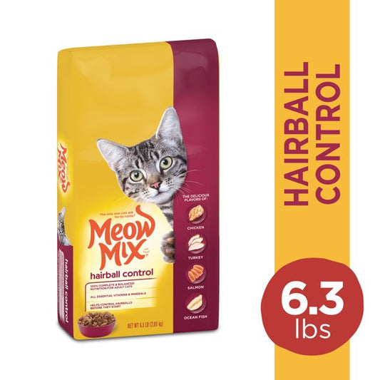 Meow Mix Dry Cat Food Hairball Control 6.3 Pounds