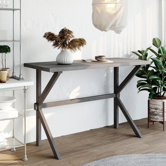 Wood Kitchen Dining Table for Small Places in Gray