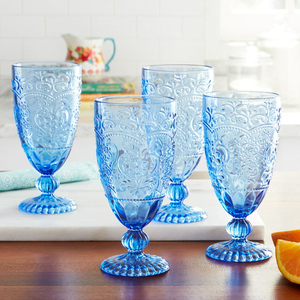 Amelia Goblet 4 Pieces Set 14.7 Ounces Blue