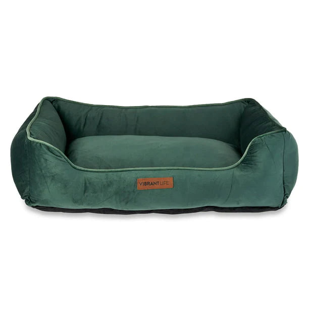 Faux Velvet Box Bed Green