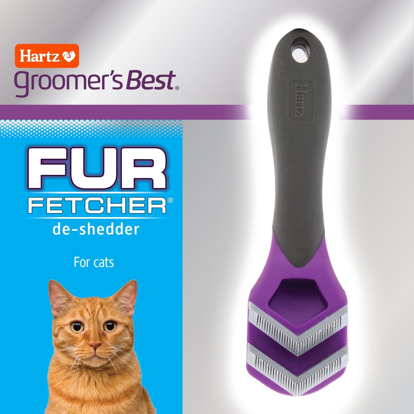 Shedder Grooming Tool for Pets in Gray Orange