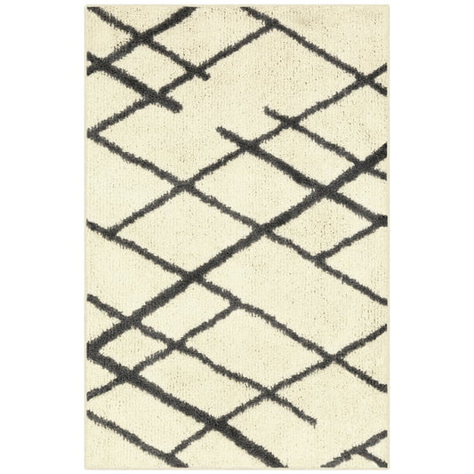 Diamond Plush Contemporary Cream Area Rug
