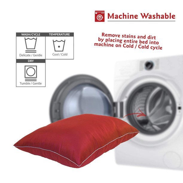 Dog Bed Machine Washable Medium Red