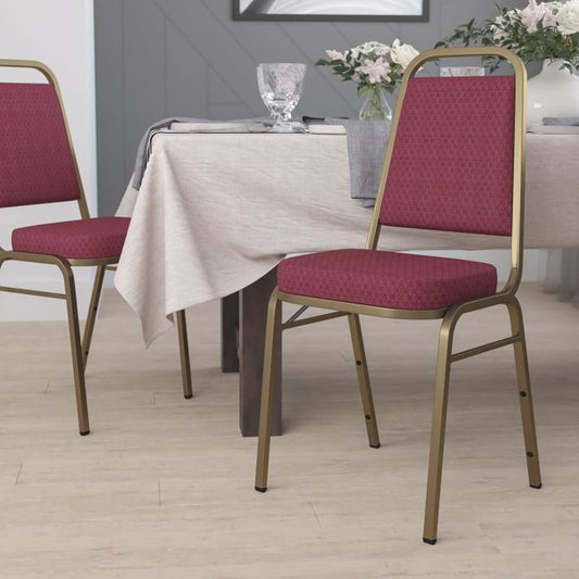 Banquet Chair in Burgundy Patterned Fabric