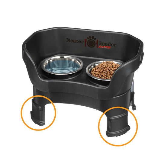 Food and Water Bowls for Medium Dogs in Midnight Black