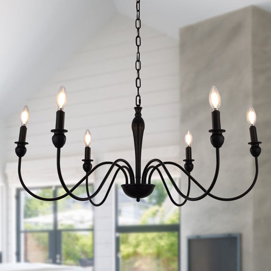 Farmhouse Chandelier in 6 Light