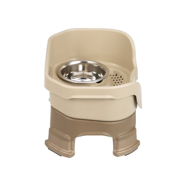 Pet Feeder With Leg Extensions for Small Dogs in Cappuccino