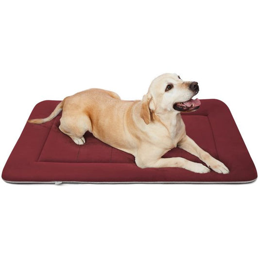 Anti Slip Dog Crate Mat Burgundy Medium