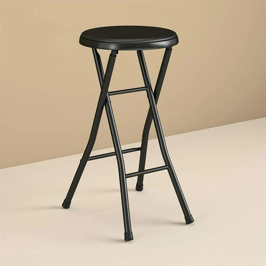 Folding Metal Stool Black