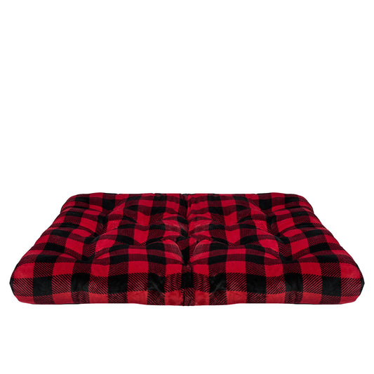 Extra Dog Bed Plush Tufted Red Large