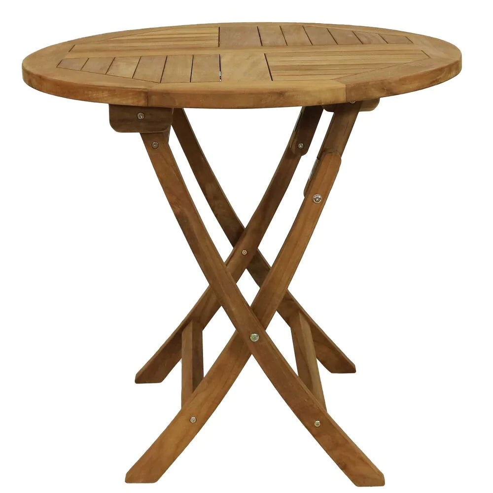 Patio Dining Table Circle in Teak 32in - Vogue Homes