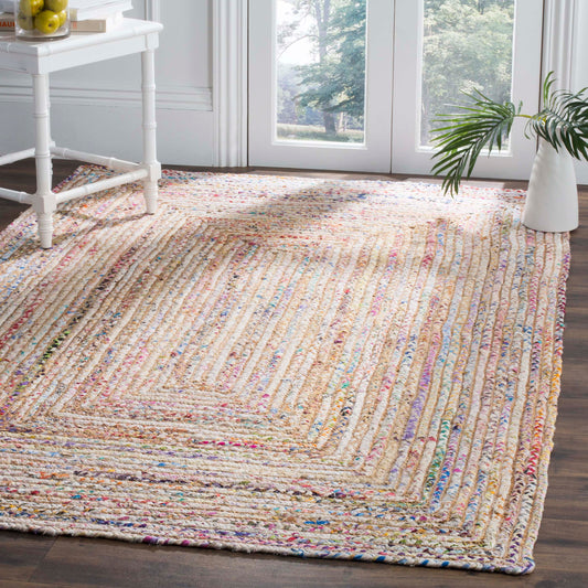 Area Rug Cape Cod Miah Braided in Beige And Multi 5ft x 8ft