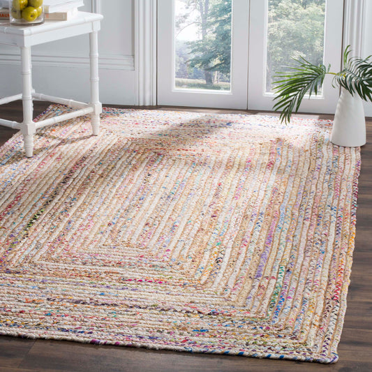 Area Rug Cape Cod Miah Braided in Beige And Multi 4ftx6ft