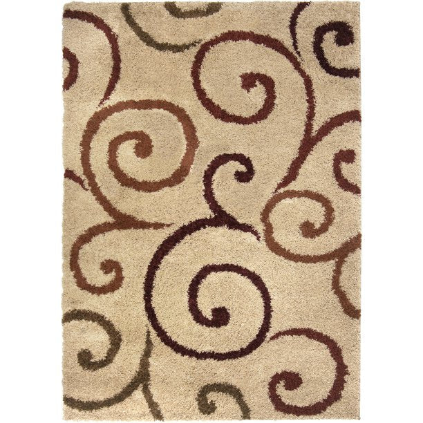 Swirls Soft Runner Rugs Beige