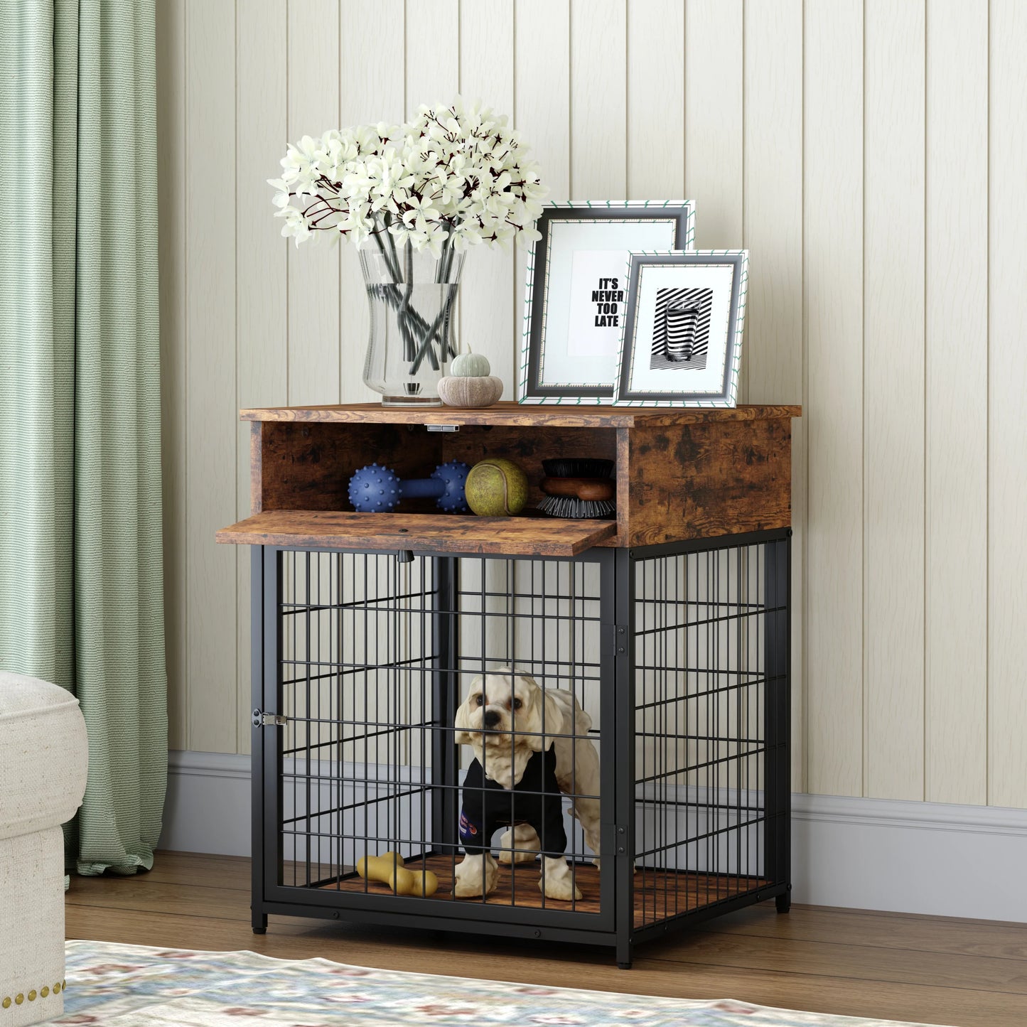 Wooden Crates for Small Dogs in Rustic Brown