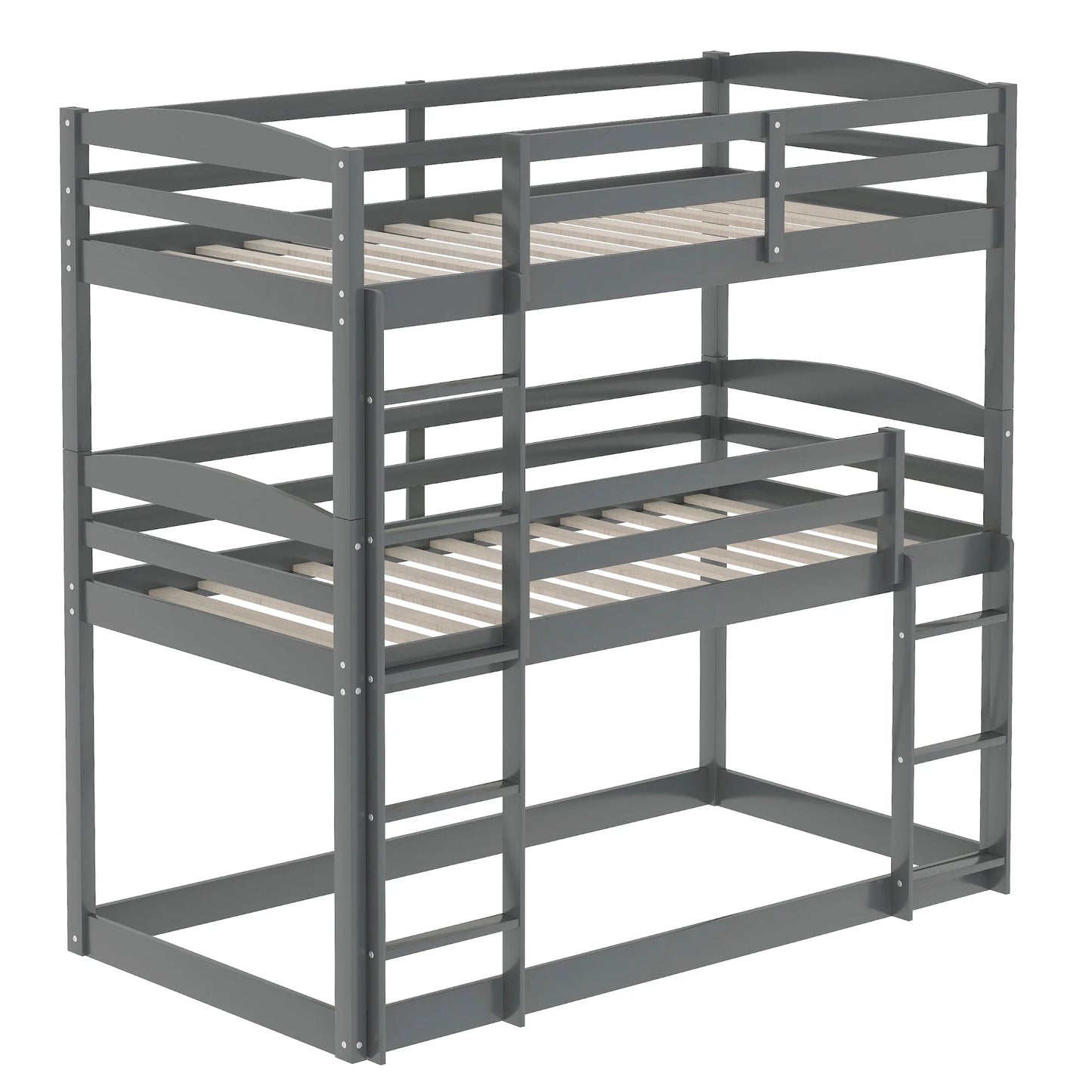 Over Twin Triple Bunk Bed in Gray