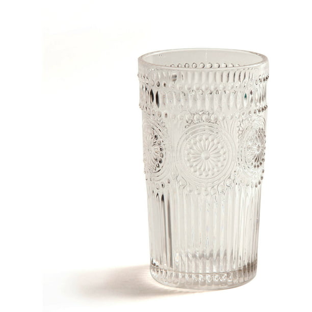 Adeline Emboss Glass Tumblers Clear