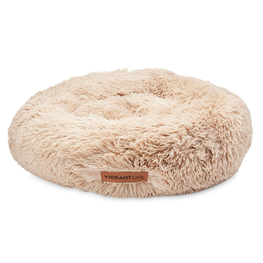 Donut Plush Pet Bed Beige