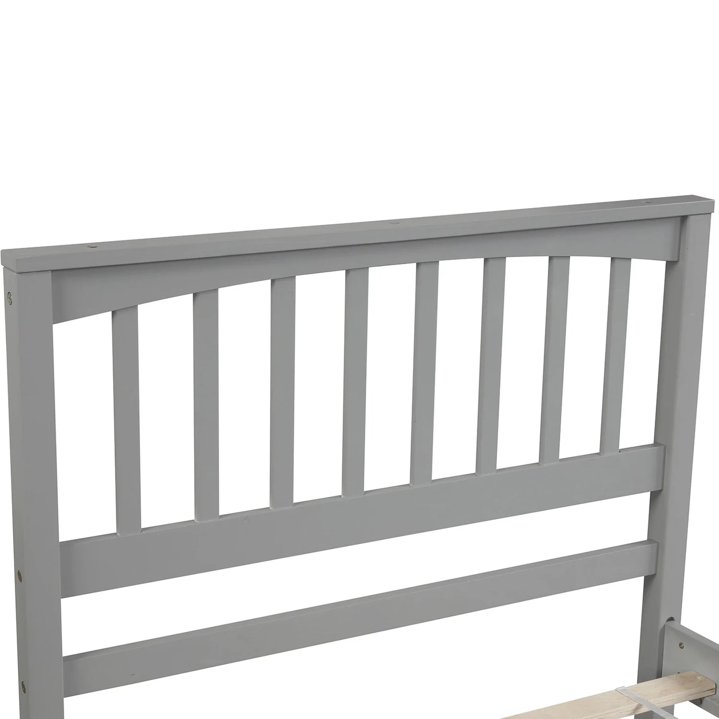 Bed Wood Platform in Twin Gray