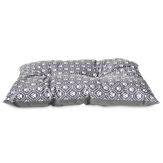 Tufted Plush Pet Bed in Gray Paw 27x36 Inches