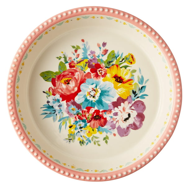 Ceramic Pie Plate in Sweet Romance Blossoms 9 Inches