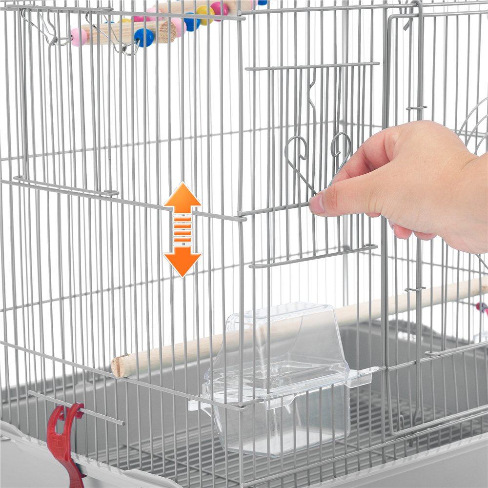 Bird Cage with Perches Light Gray