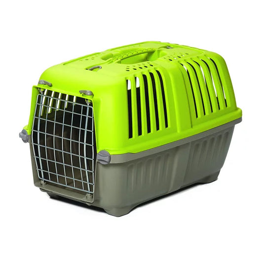 Pet Carrier with 1 Door 19 Inches Green and Gray