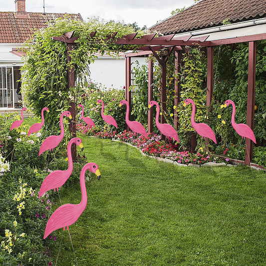 Garden Stakes Pink Flamingo35in 4pcs - Agape Gardens
