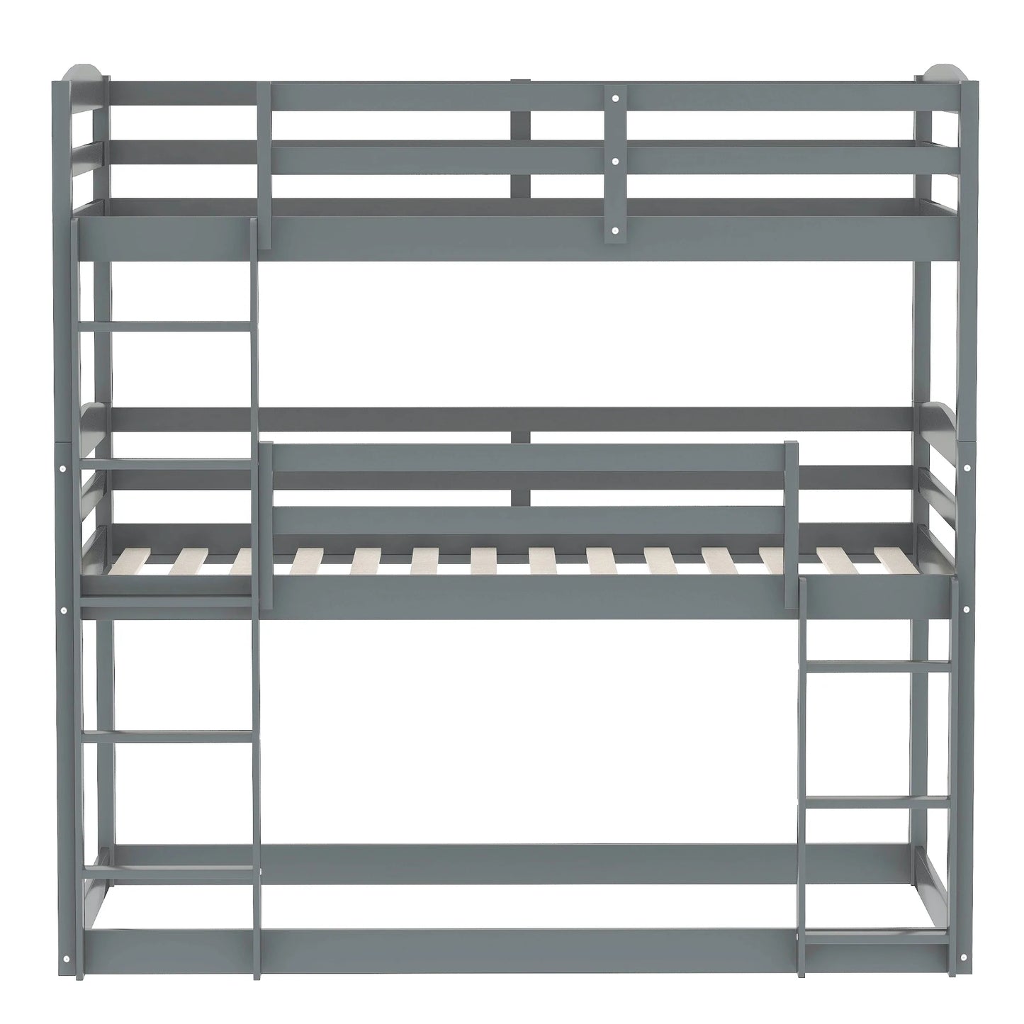 Over Twin Triple Bunk Bed in Gray