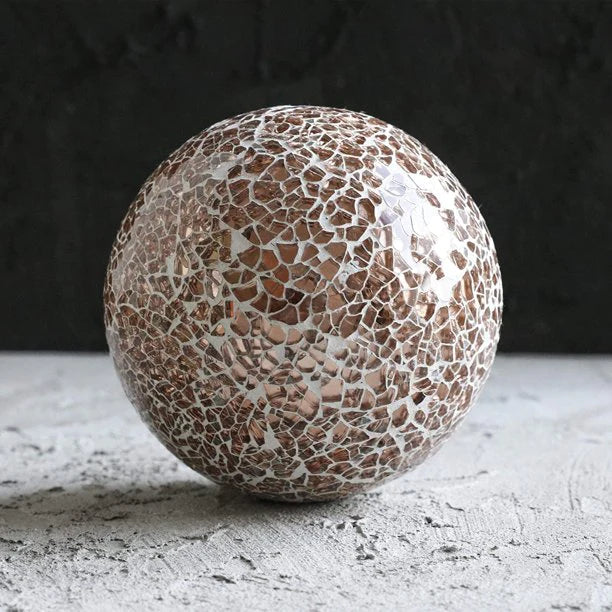 Glass Mosaic Sphere in Gold