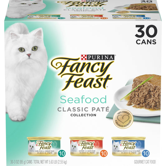 Grain Free Pate Wet Cat Food Seafood Classic 30 Pack