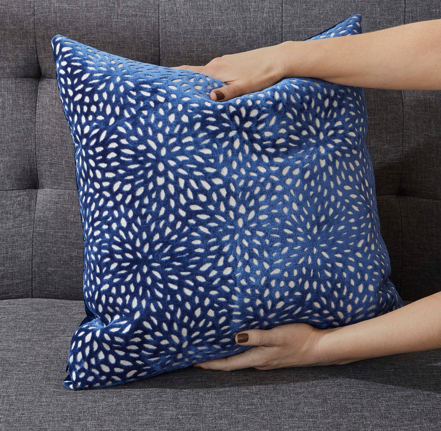 Feather Filled Throw Pillow blue 20x20 inches Single Pillow