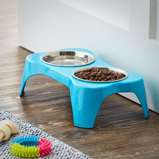 Elevated Pet Bowls Medium in Teal