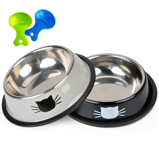 Stainless Steel Pet Bowl in Black Grey