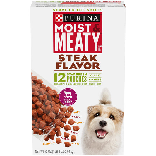 Dog Food Steak Flavor 12 Ct Pouch