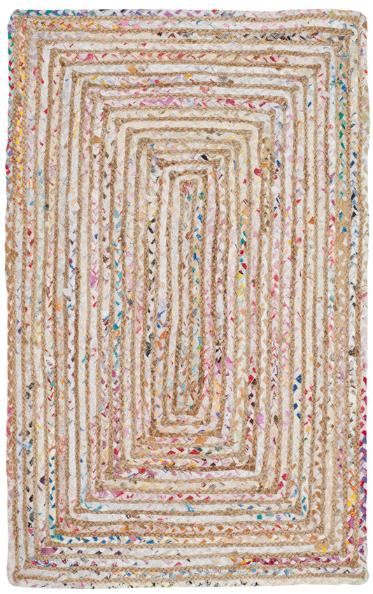 Area Rug Cape Cod Miah Braided in Beige And Multi