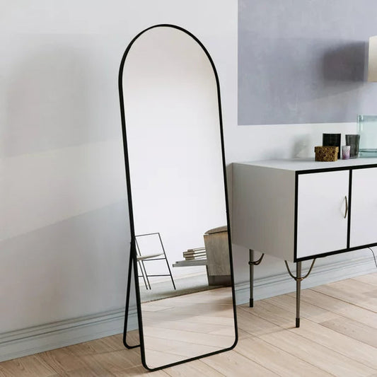 Arched Floor Mirror 65x22 Inches Black