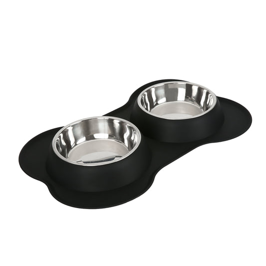 Double Dog Bowls With Mat