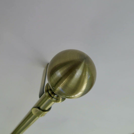 Gold Knob Adjustable Cafe Curtain Rod Set