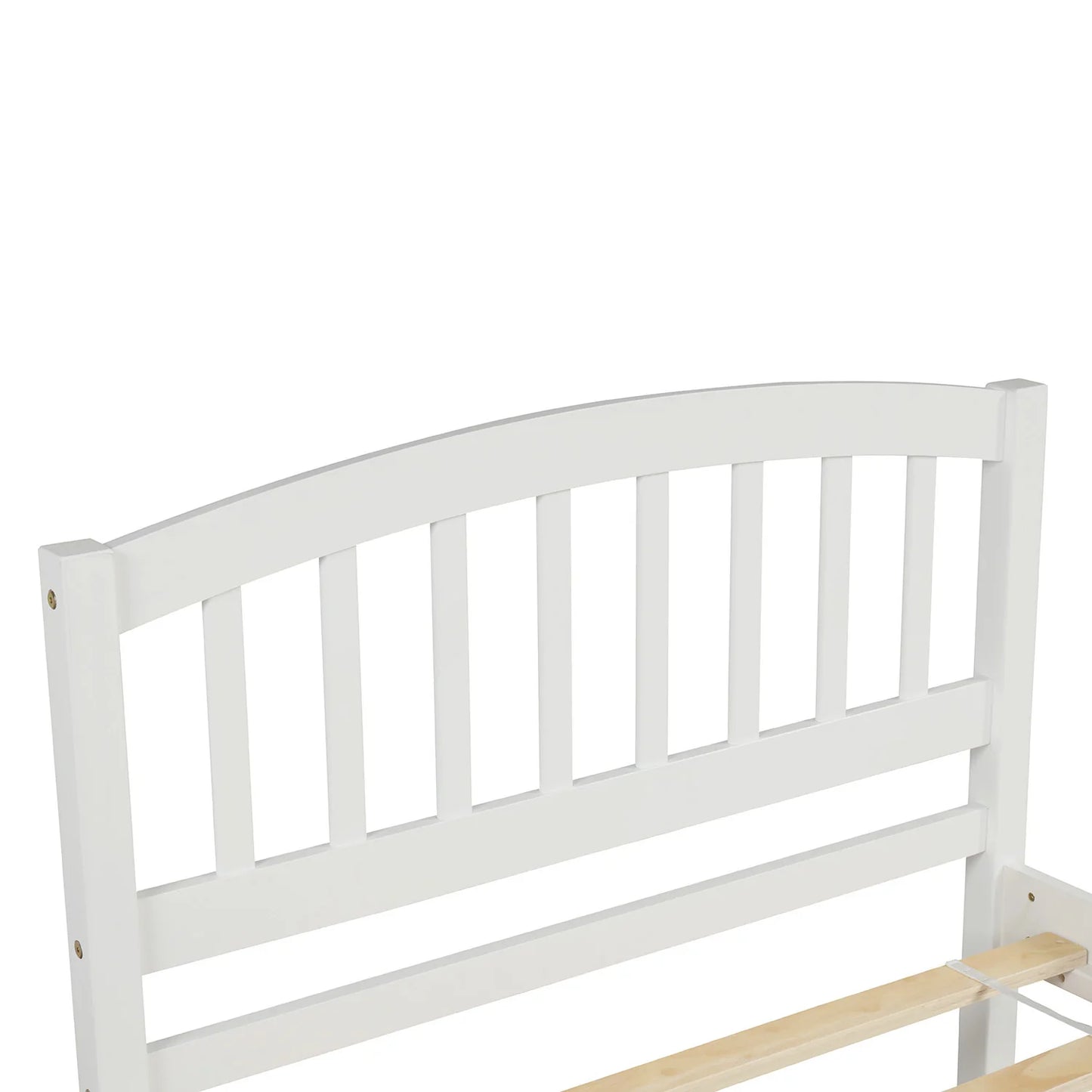 Platform Bed with Trundle in White Twin size