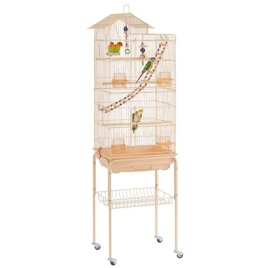 Pet Cage with Detachable Stand in Almond