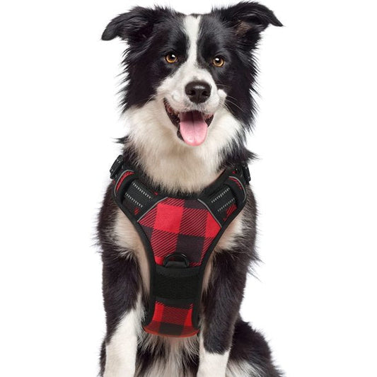 Dog Harness Large in Red Plaid