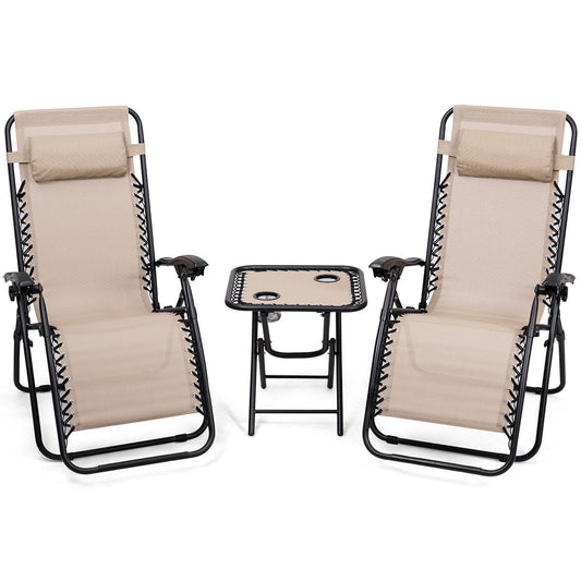 Chairs Pillows Table Portable Folding in Beige