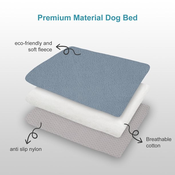 Anti Slip Dog Crate Mat Blue Grey Large