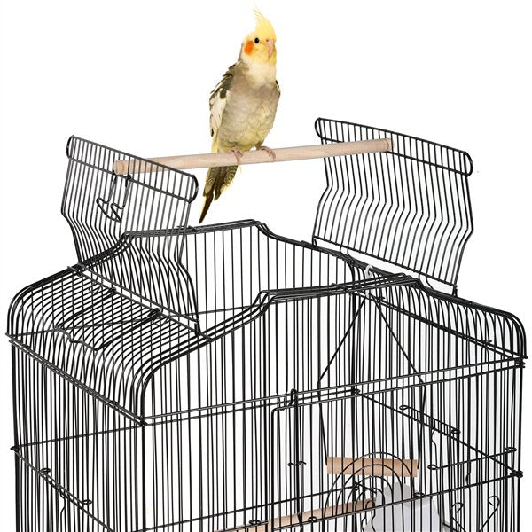 Bird Cage Metal Black  with Play Top