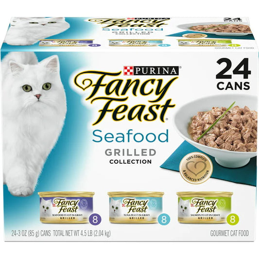 Grain Free Pate Wet Cat Food Seafood Grilled Collection